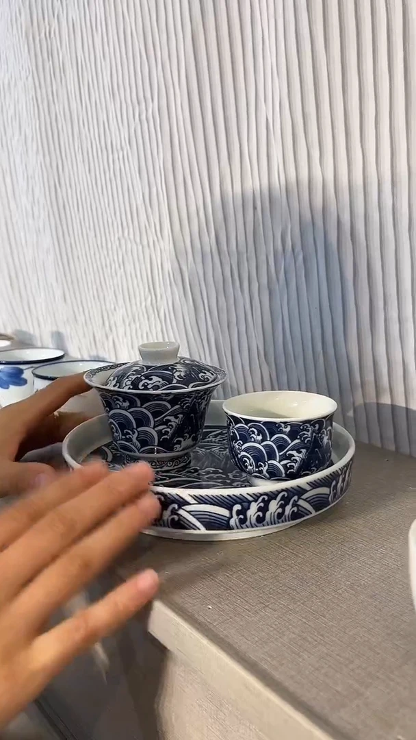 景德镇海浪套组高温瓷