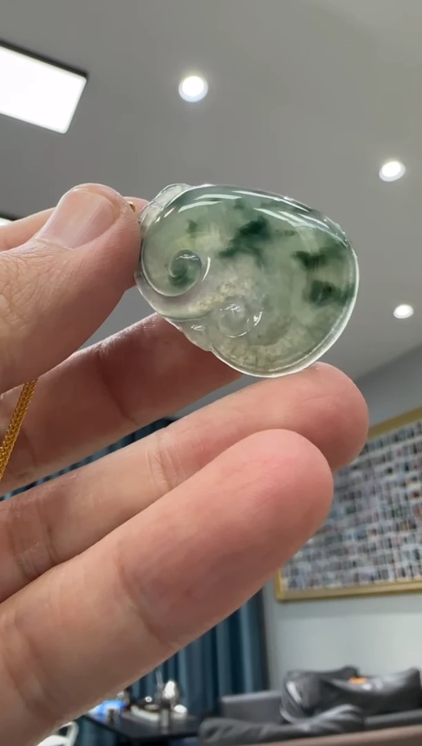 颈饰未镶嵌翡翠天然翡翠A货孤品一件