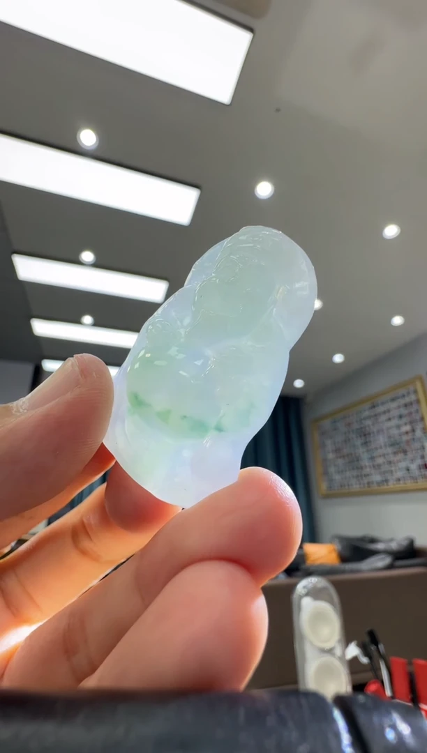 颈饰未镶嵌翡翠天然翡翠A货孤品一件