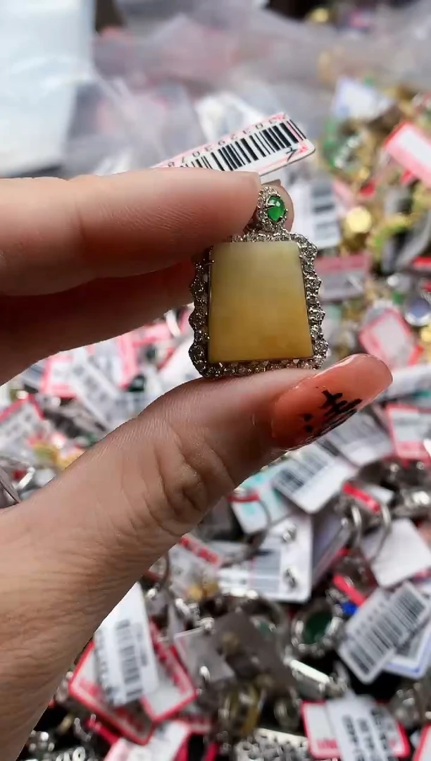 银S925镶嵌戒指翡翠天然A货缅甸翡翠