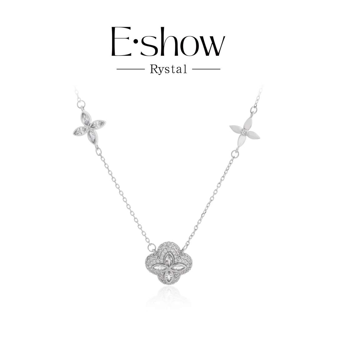 铜合金项链 【S•K棋棋】气质轻奢时尚简约百搭四叶尖花项链A41