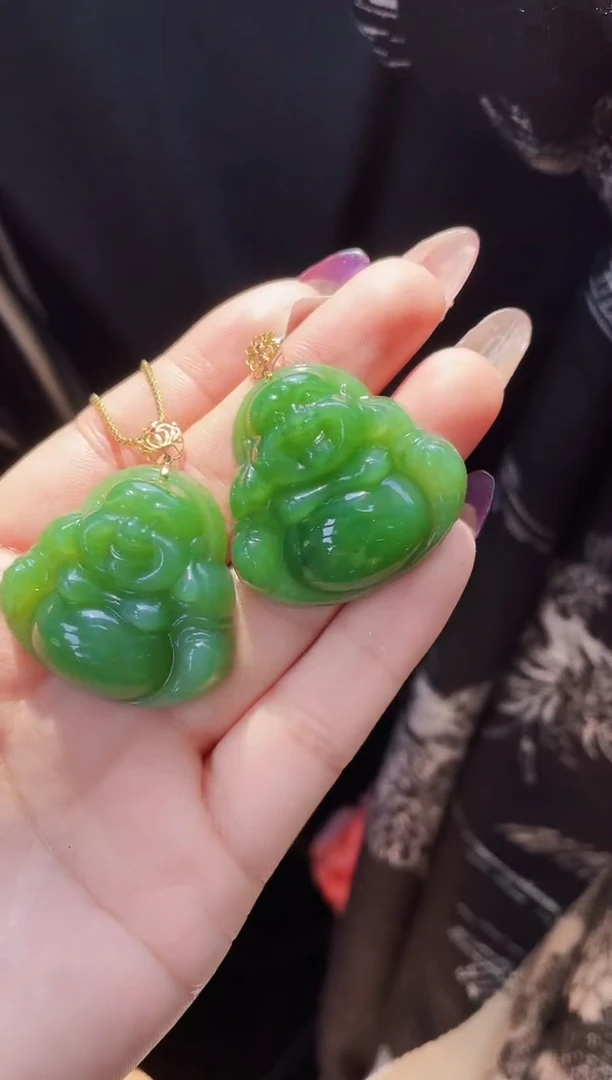 【闪购商品】和田玉吊坠18K金镶嵌35MM 多样性发一