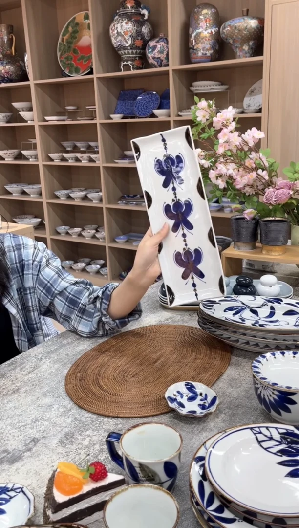 【闪购商品】瓷片）风轮花 长方形盘