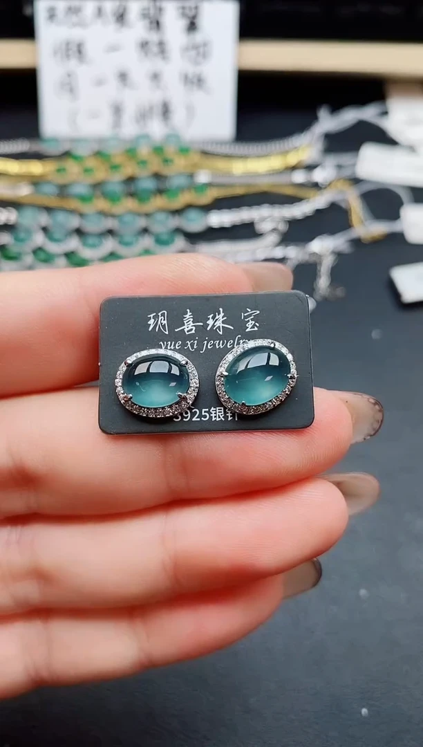 翡翠戒指银S925镶嵌2132131