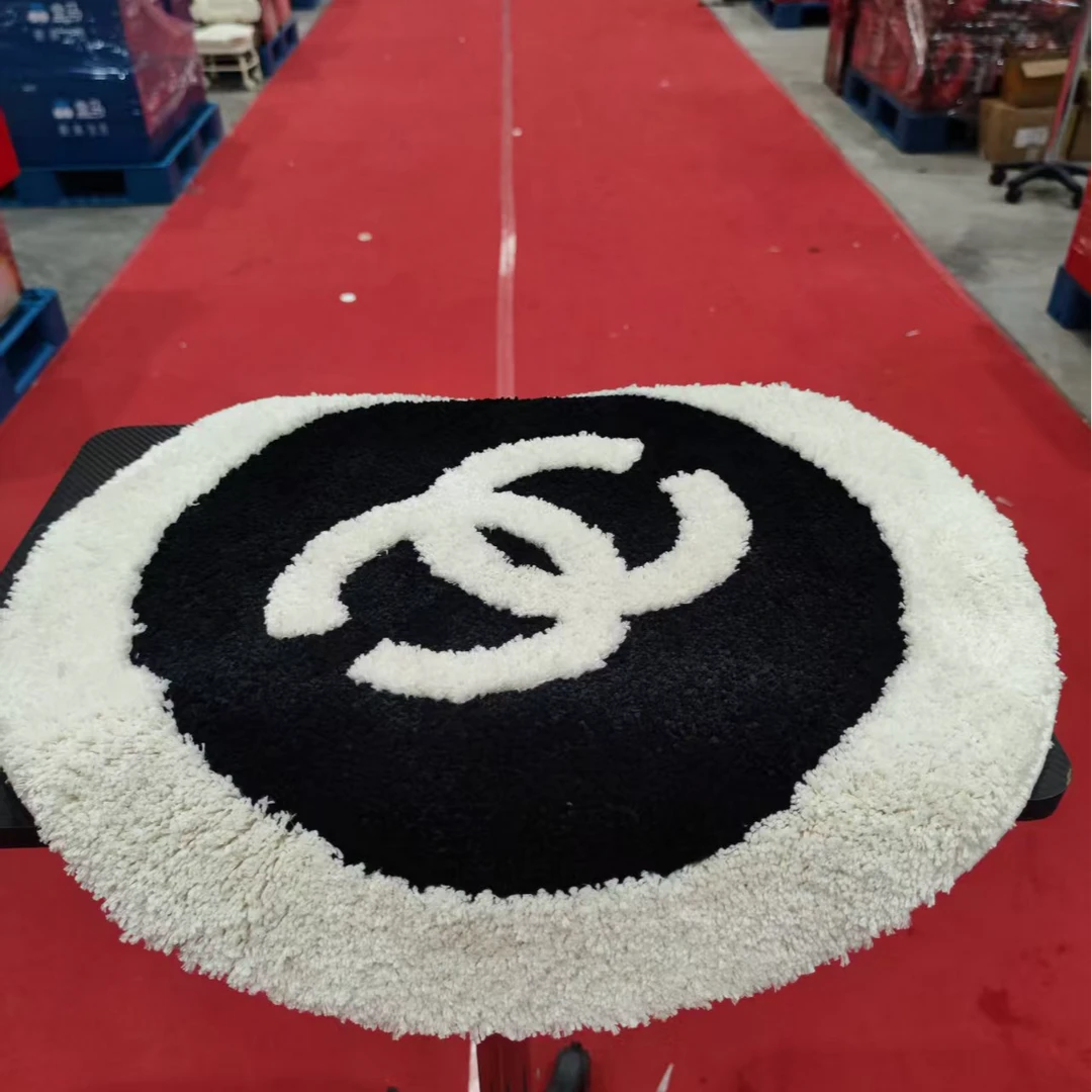 家用高级圆形地毯简约客厅高级感卧室床边毯电脑椅子进门毛绒垫子