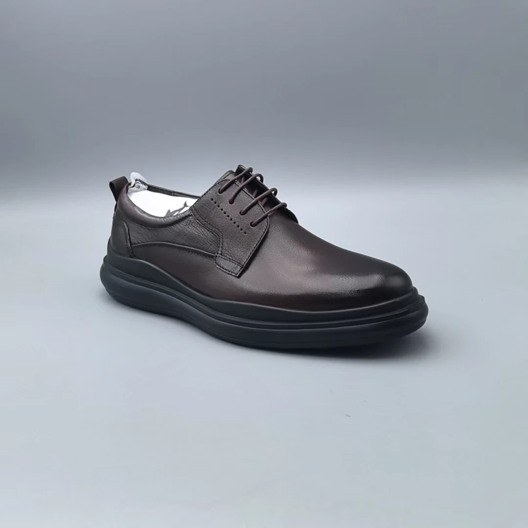 （孤品微瑕介意勿拍）新款轻质厚底系带男士皮鞋休闲鞋 914