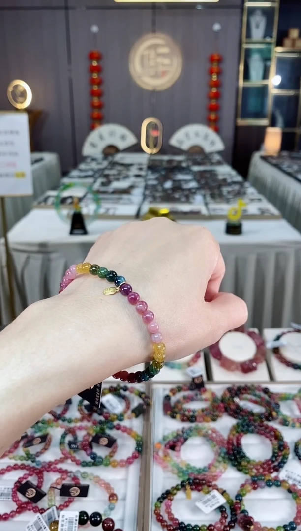 未镶嵌老矿碧玺单圈手串5mm+碧玺hon多样性发货一条