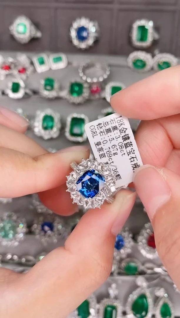 【闪购商品】蓝宝石18K金戒指18K金镶嵌1