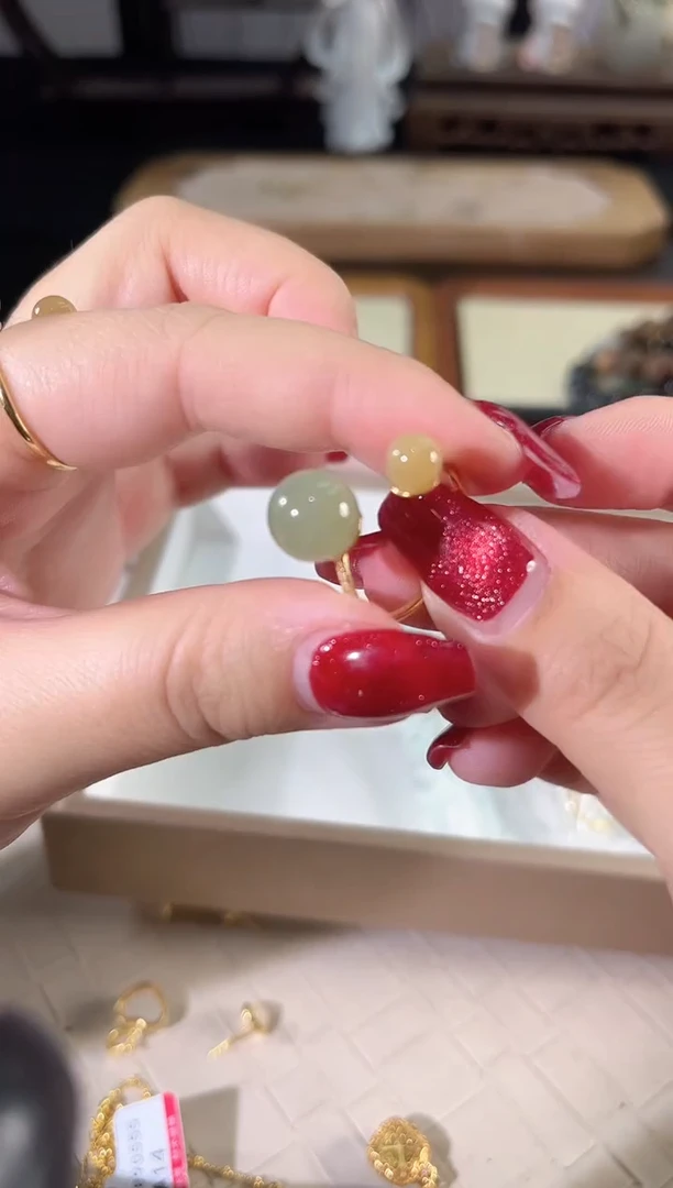 和田玉戒指银S925镶嵌多样性发货其一