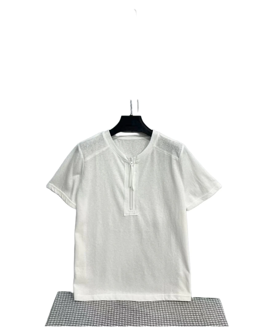 81213  纯色  半拉链  简约  光板  休闲  T恤