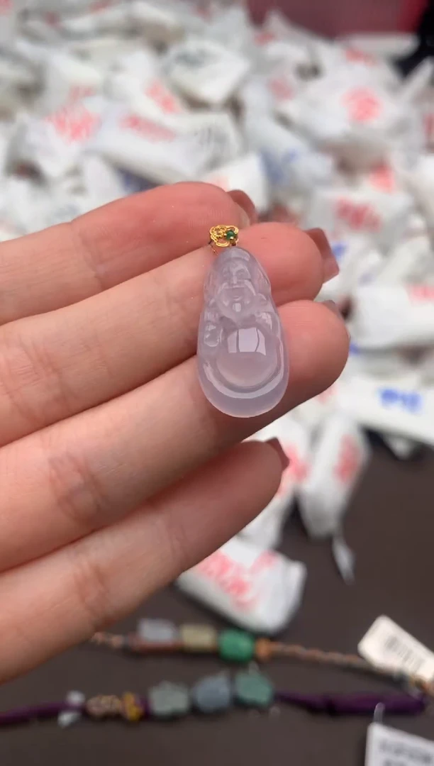 【闪购商品】翡翠挂件18K金镶嵌一