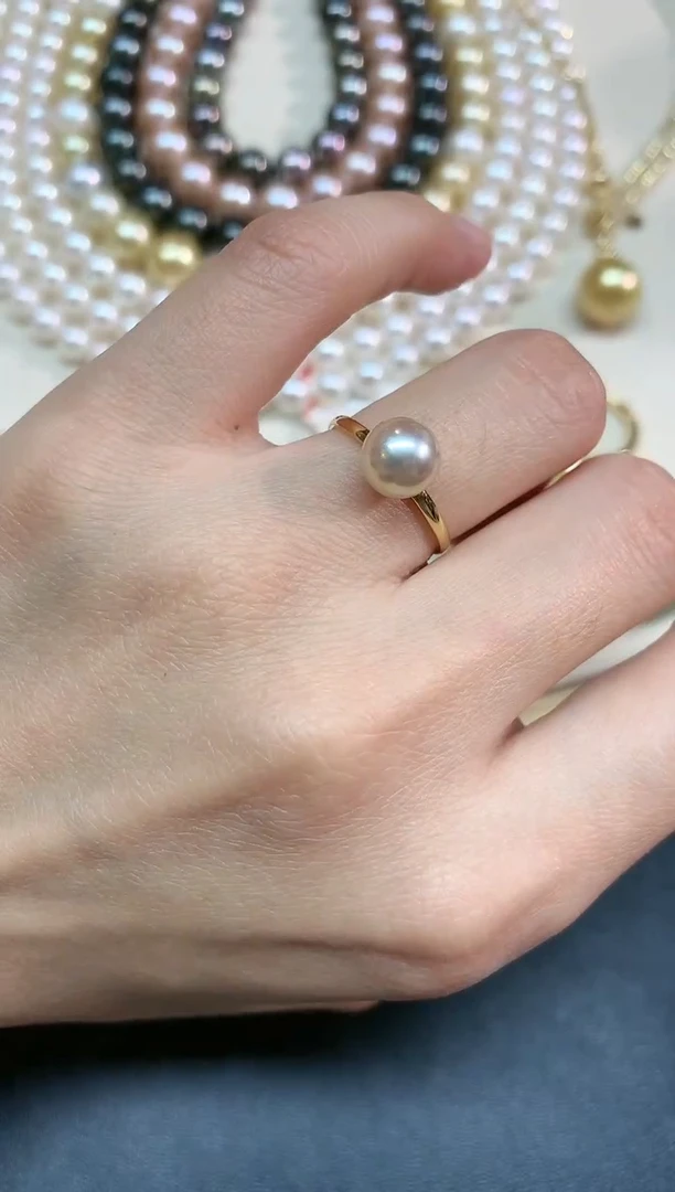 【闪购商品】海水珍珠戒指18K金镶嵌A73|1980