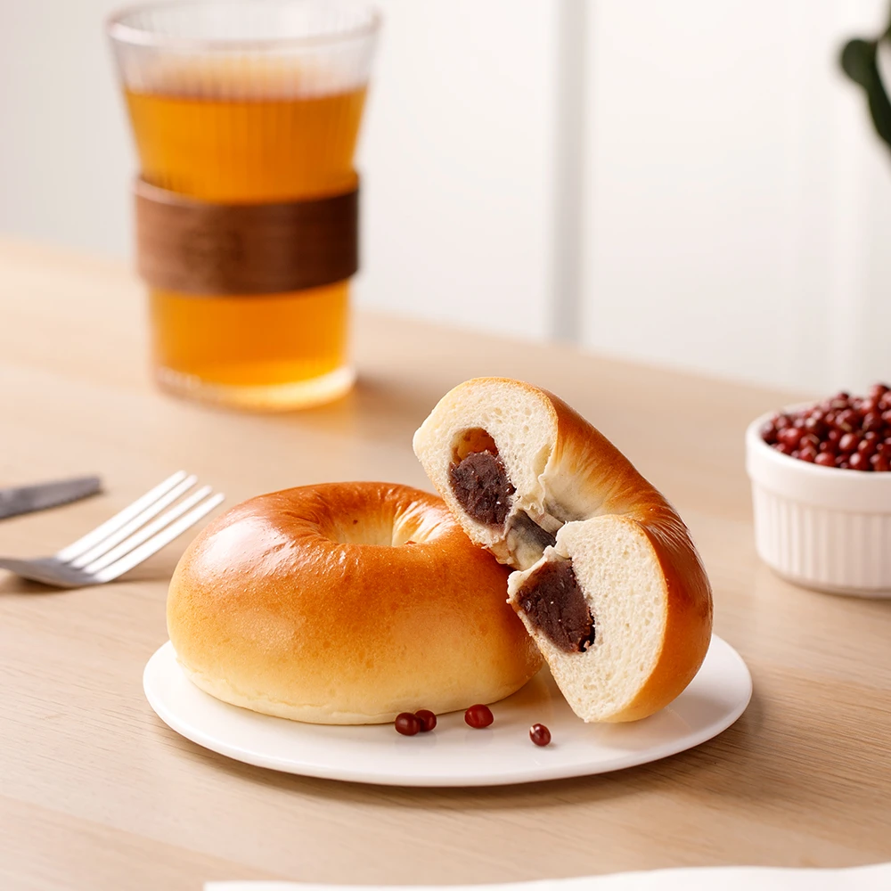 千焙屋日式红豆北岛贝果豆沙短保面包夹心营养饱腹早餐代餐