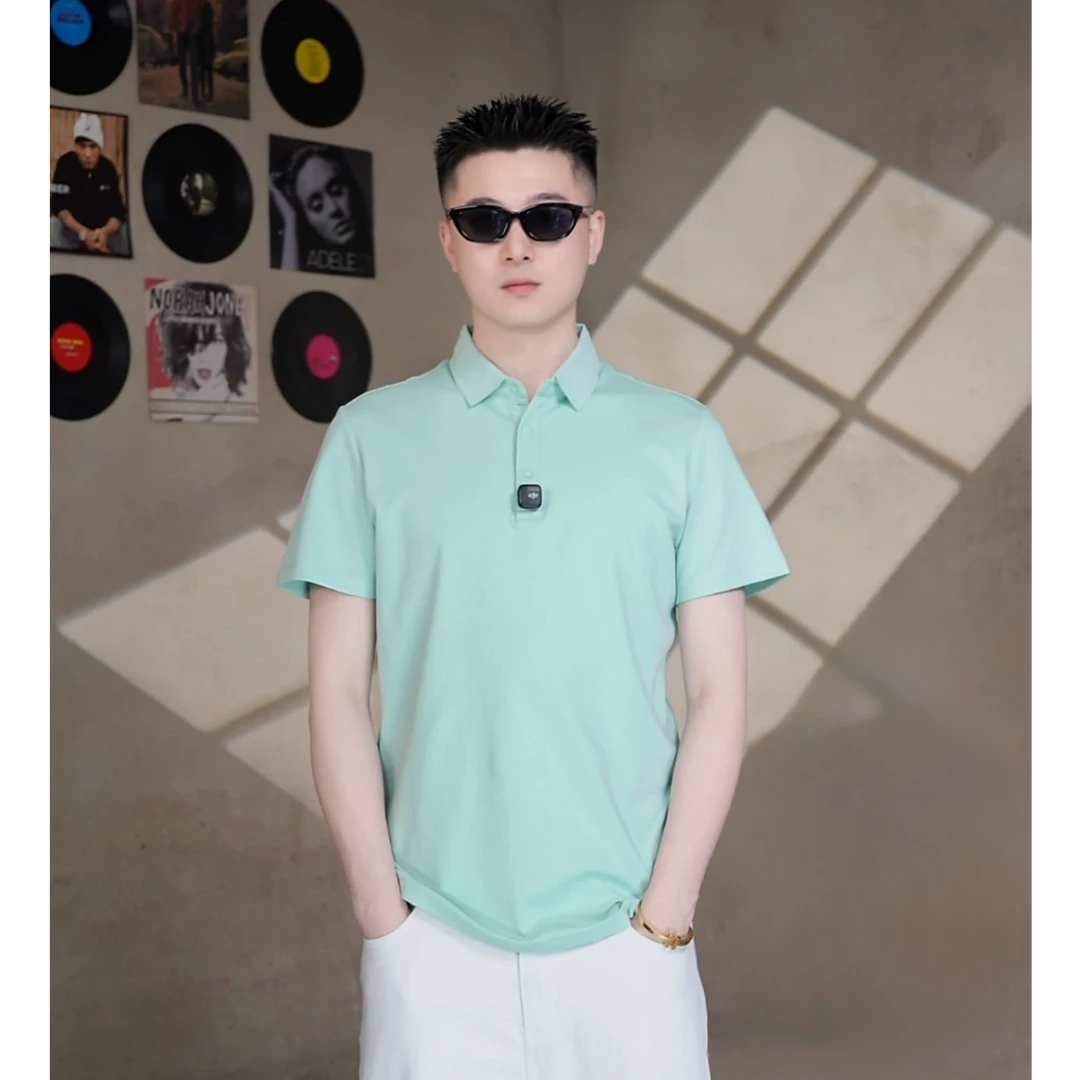 夏季休闲轻弹凉感活性抗菌男士商务短袖时尚polo衫速干M22