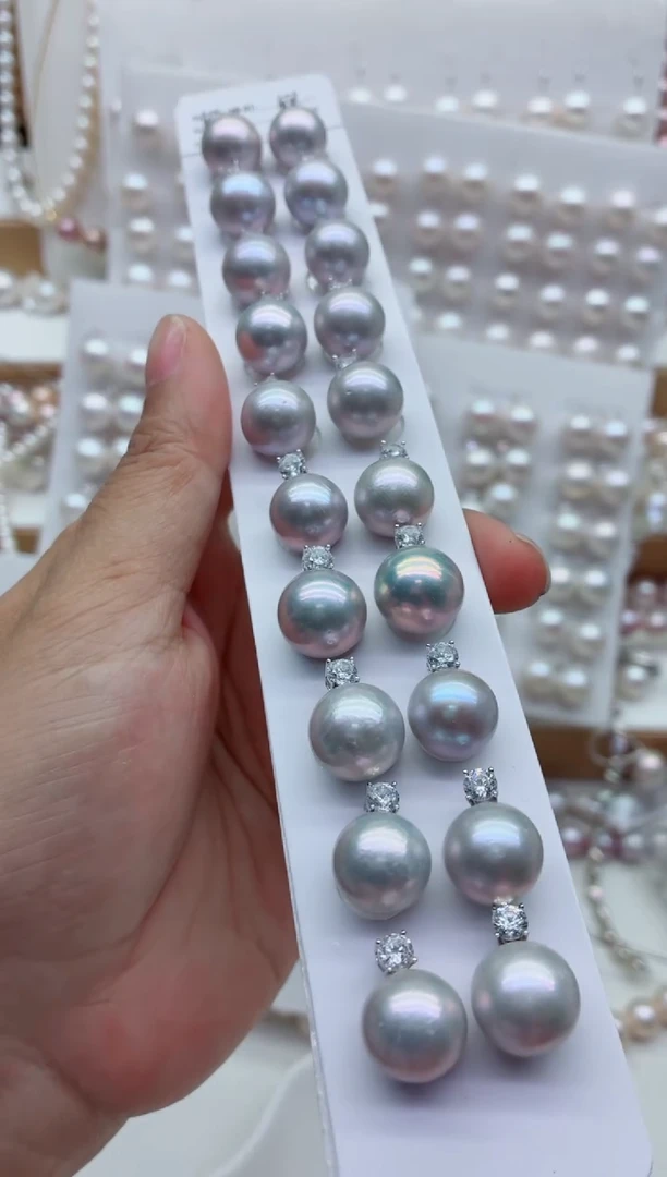 淡水珍珠银S925镶嵌吊坠(不含链)多样性发其一，非无暇