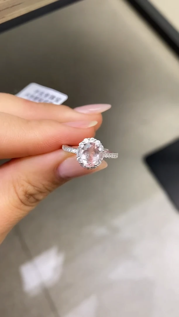 银S925镶嵌戒指碧玺天然碧玺戒指