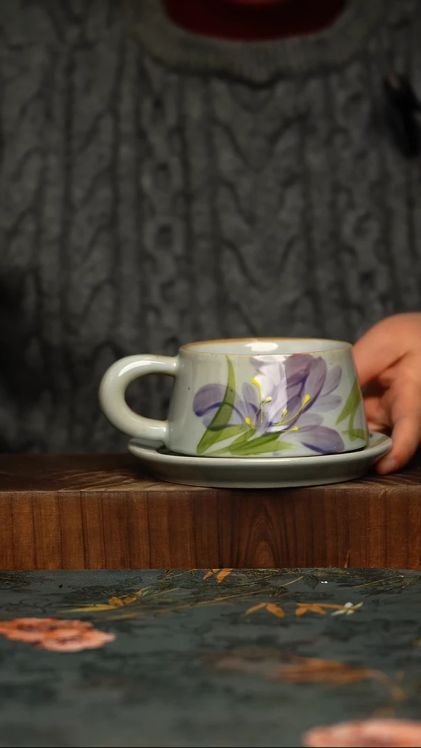 瓷片釉下彩手工手绘同款陶器