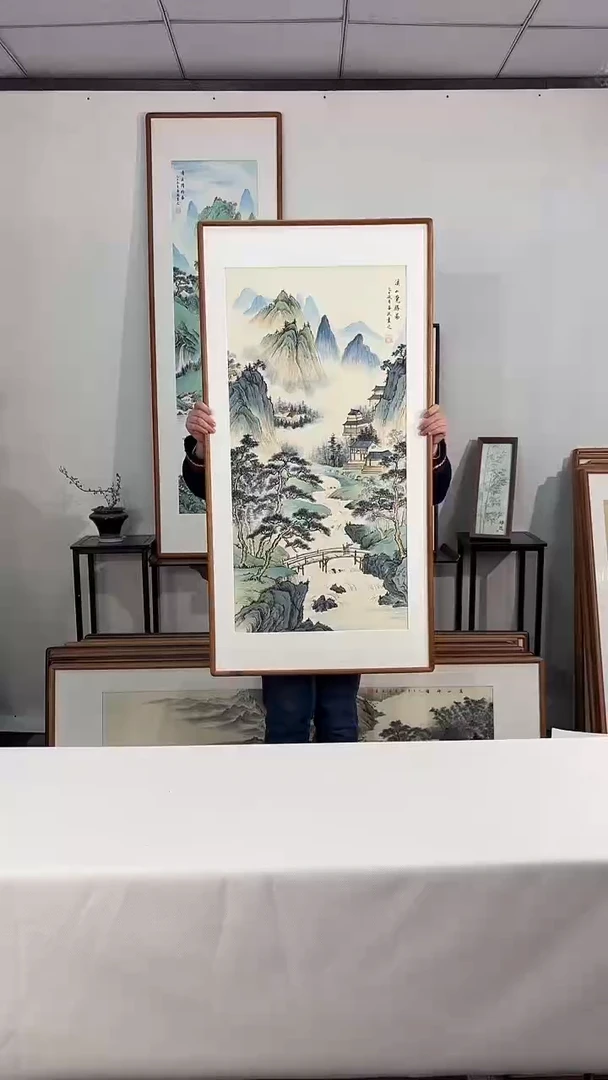 国画手绘*溪山揽胜*62*122cm