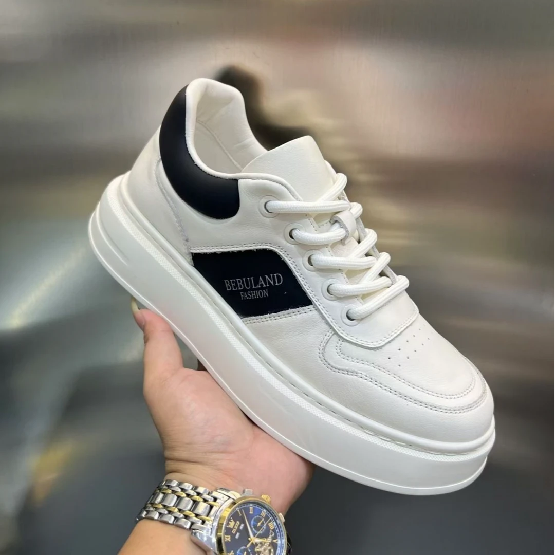 原创2025头层牛皮欧洲站男鞋新款百搭男士板鞋小白鞋运动休闲鞋男