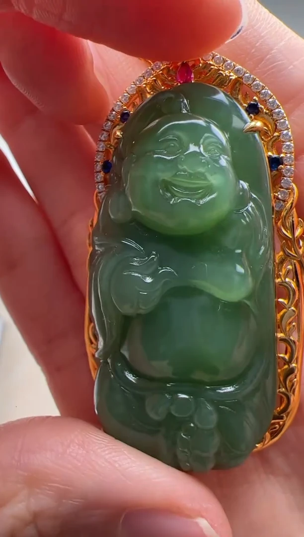 【闪购商品】和田玉（碧玉）配饰配饰18K金镶嵌配饰配饰