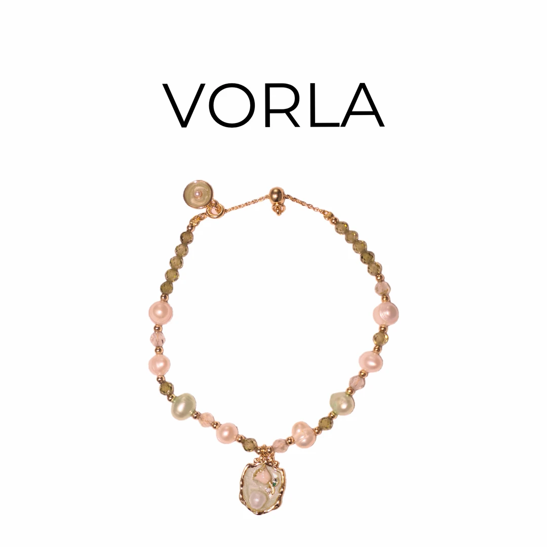 铜合金手链 法★【叶语清泉】VORLA 淡牛油果绿手链~