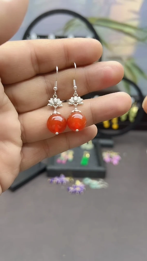 未镶嵌耳饰玛瑙/玉髓010