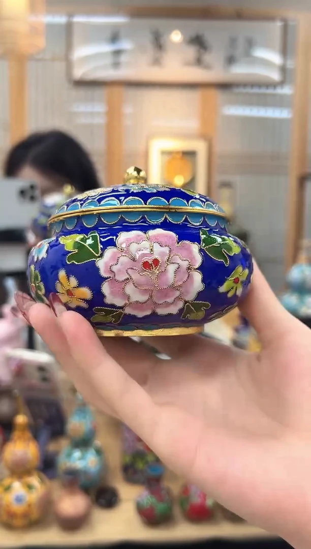 【闪购商品】景泰蓝4寸喜子罐4XZG001蓝