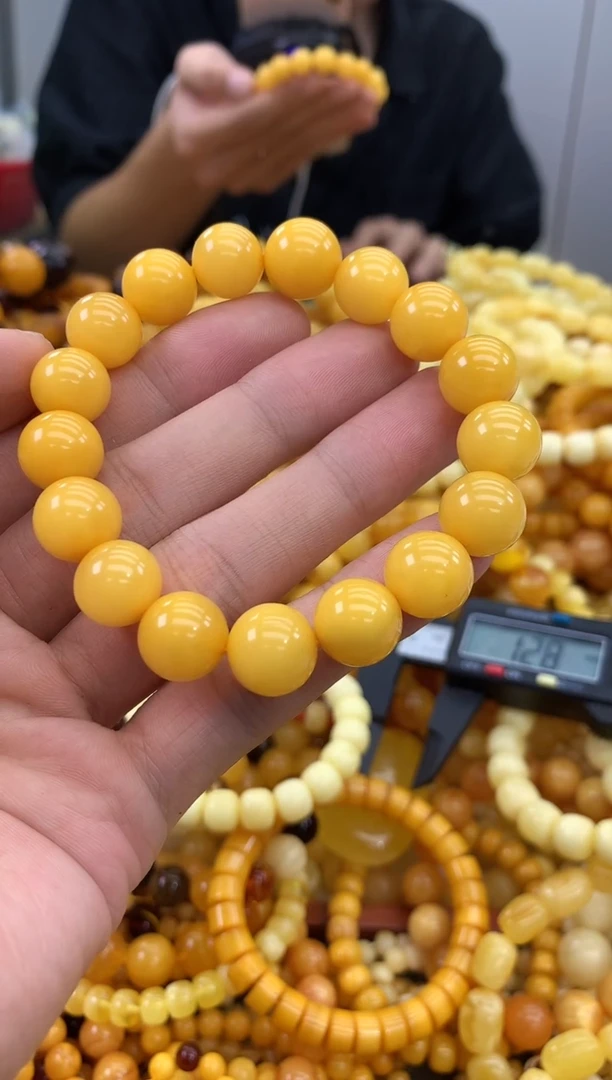 裸石蜜蜡未镶嵌手串