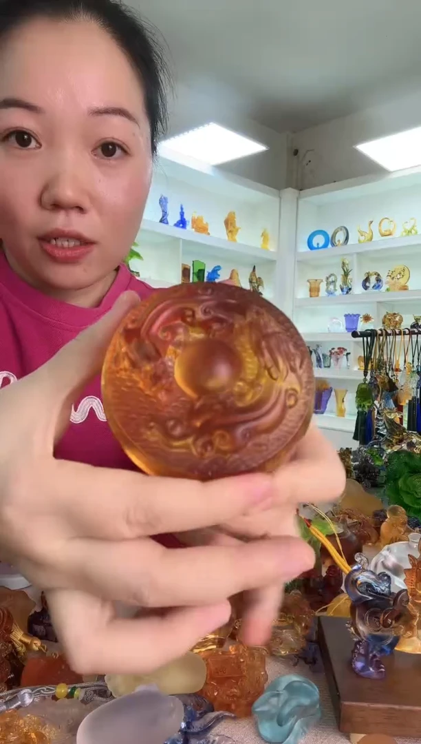 手工艺品琉璃双龙