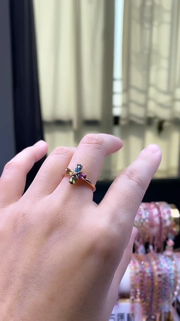 【闪购商品】碧玺戒指银S925镶嵌6666666666666