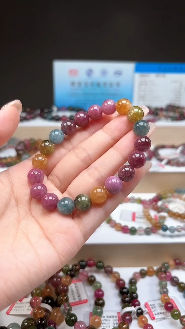 【闪购商品】碧玺手串未镶嵌9.8mm明亮色高阶油画体单圈手串