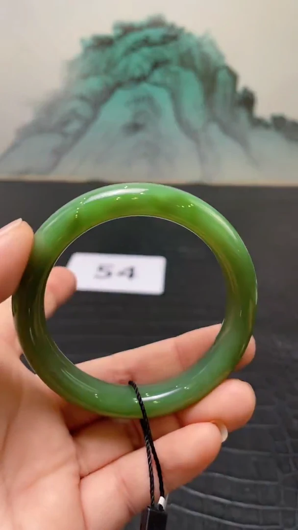 未镶嵌手镯和田玉（碧玉）爱**华54