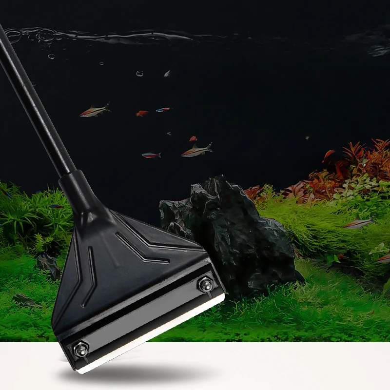 鱼缸清藻刮刀玻璃内壁水草长柄清洁工具刮藻刀水族箱除藻除苔铲刀