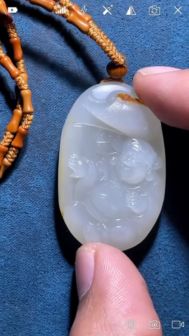 未镶嵌和田玉挂件睡****醒CM 财神爷吊坠