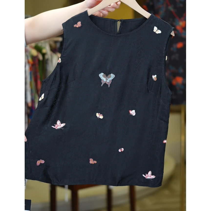 墨色蝶梦<<非遗美学>>1187原创夏季女装宽松双面穿无袖背心