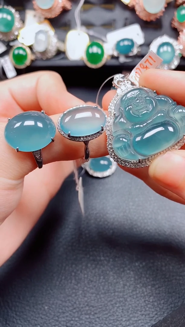 银S925镶嵌戒指翡翠云****子翡翠