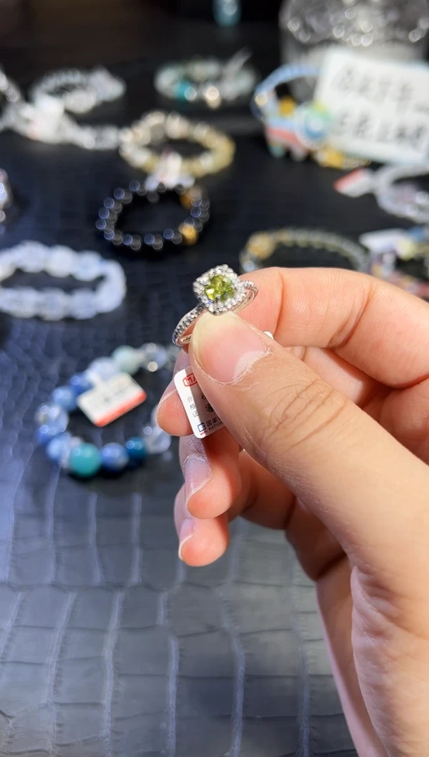 橄榄石戒指未镶嵌e9471多样性发货一件