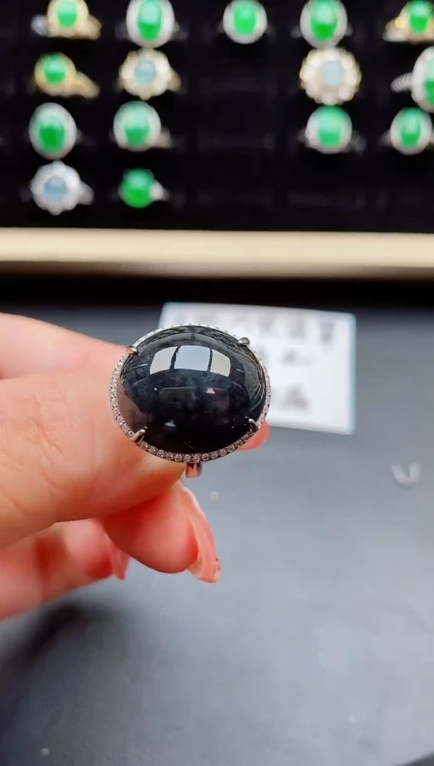 【闪购商品】翡翠戒指银S925镶嵌508500