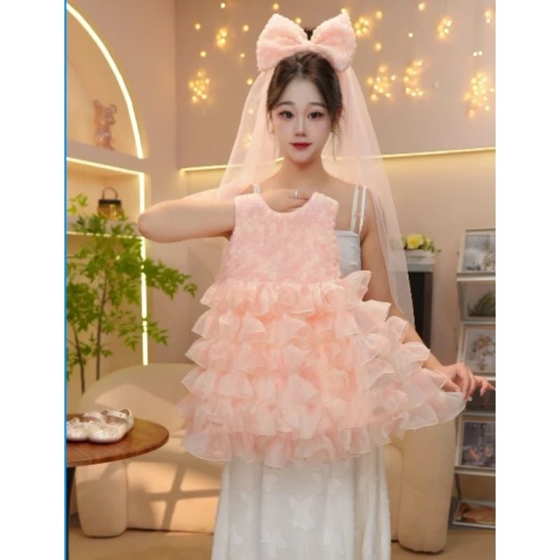 [MH 美画2]女童202507夏季新款高端定制立体花朵蓬蓬裙薄款公主裙