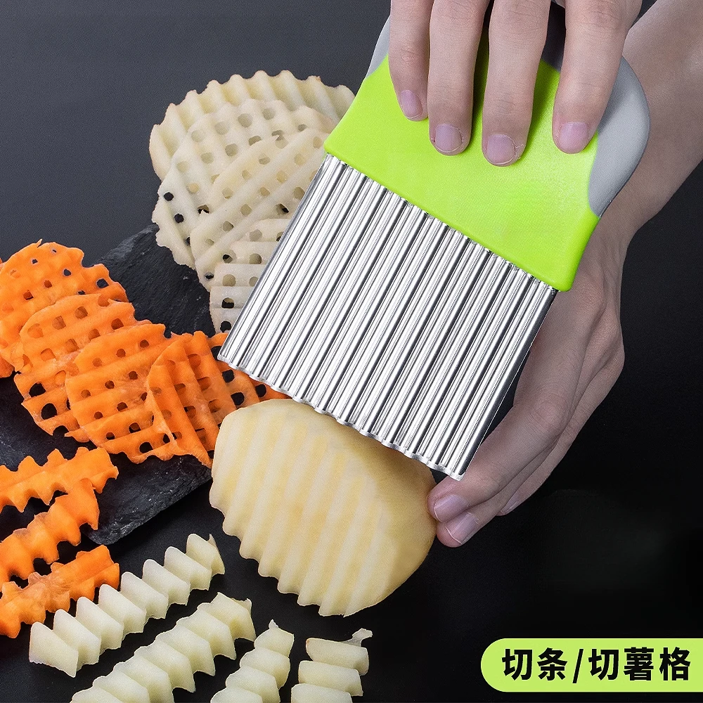 不锈钢狼牙土豆刀具波浪形波纹刀切片薯格多功能洋芋花刀利器