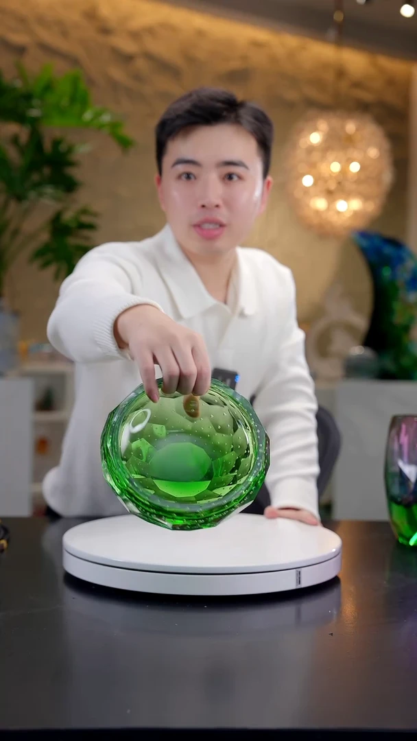 手工艺品琉璃祖母绿设计款果碗