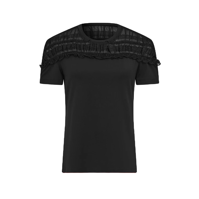 【商场同款】曼德诗莫代尔冰丝T恤夏季新款圆领纯M313104161