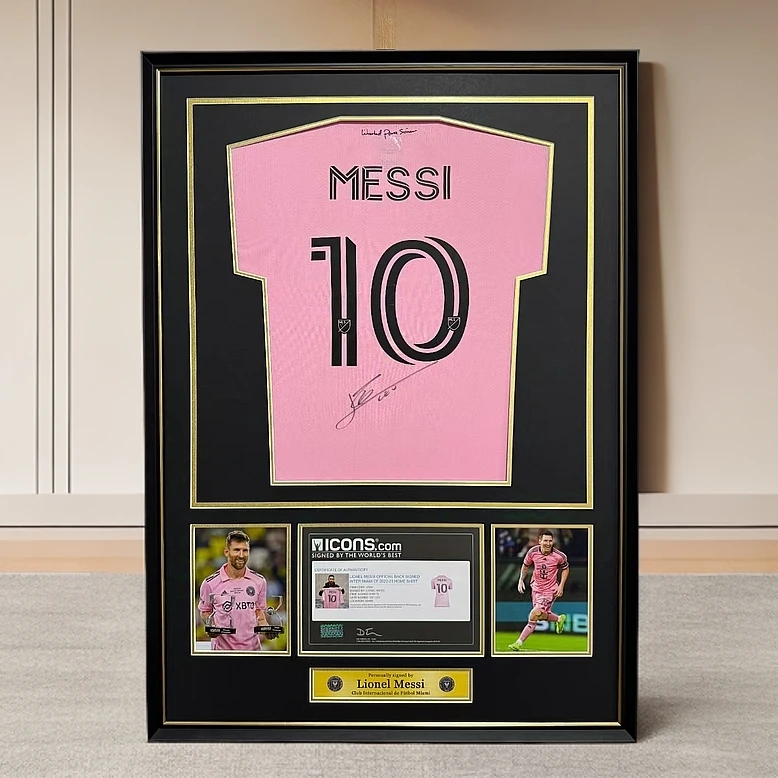 梅西签名迈阿密球迷版主场球衣（icons证书）