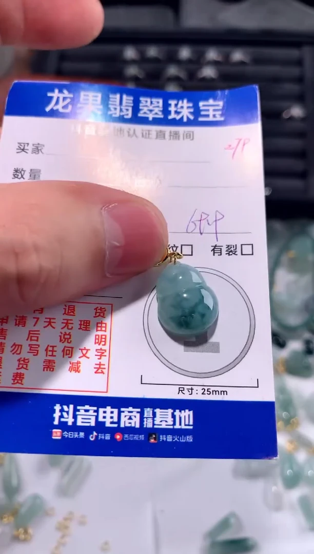 翡翠未镶嵌颈饰飘花葫芦279