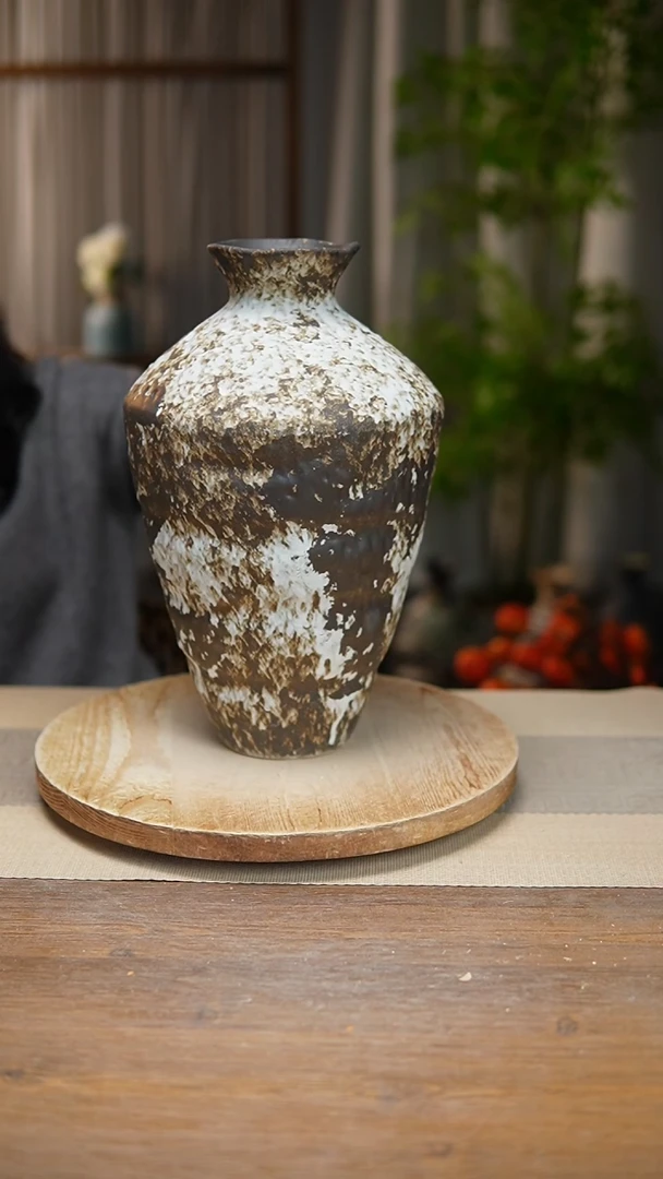 【闪购商品】陶瓷   花器诧寂黑高脚