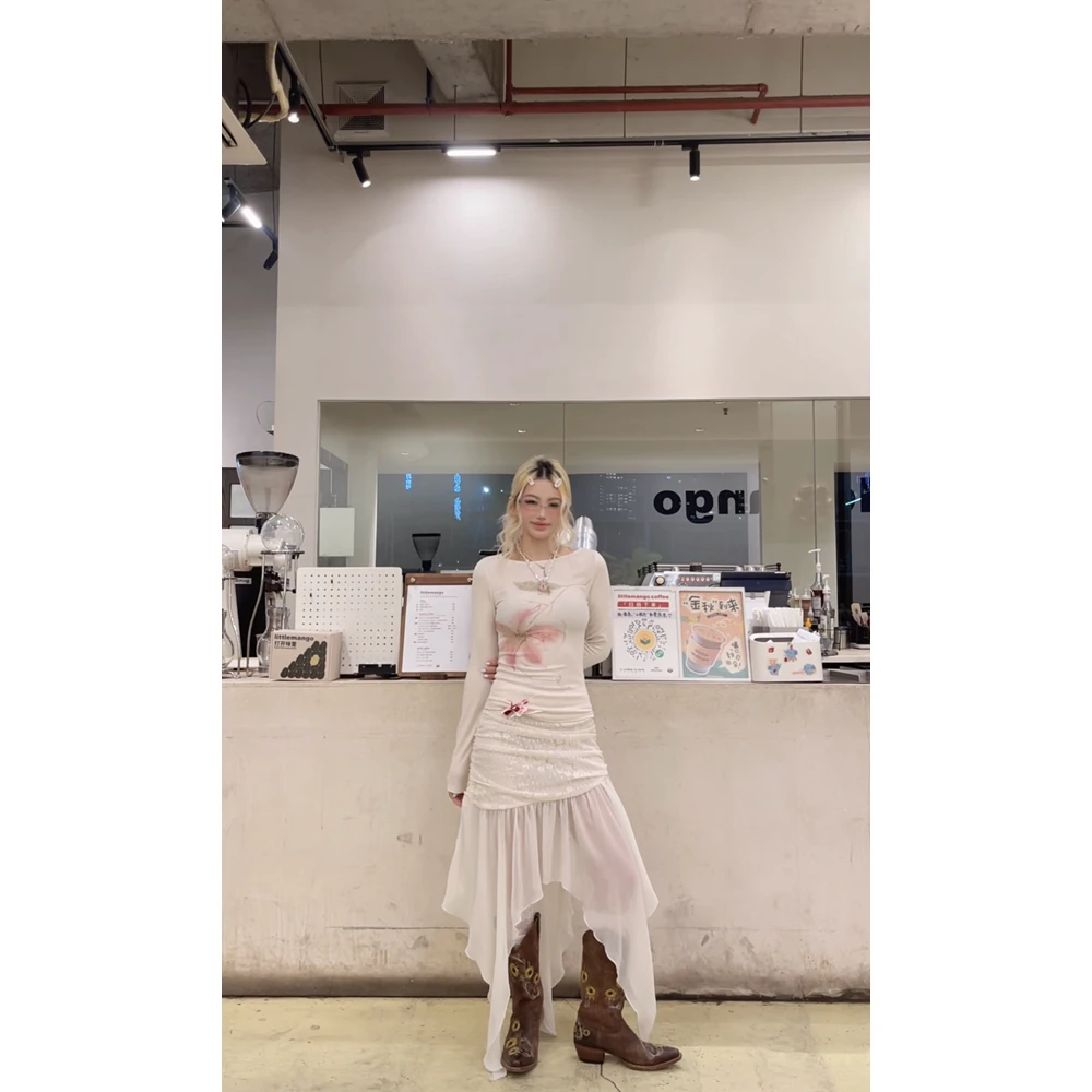 长袖T恤女春夏薄款 磨毛软糯面料显瘦修身韩系ins风打底气质