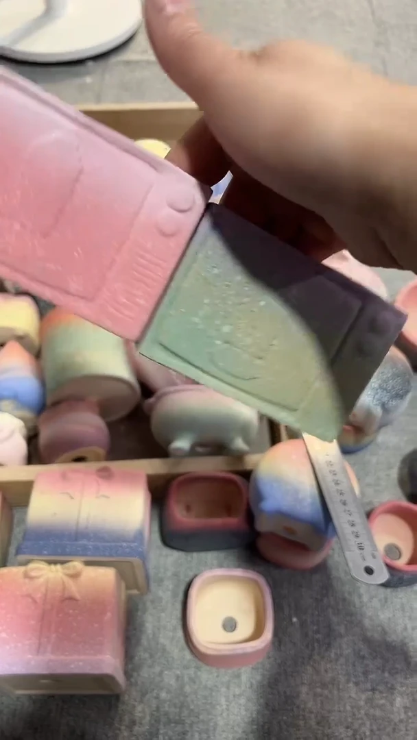 麦饭石粗陶多肉花盆两个微瑕