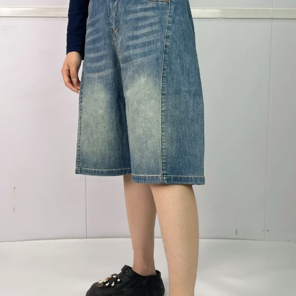 [处理]/大码夏季新款休闲百搭宽松潮流牛仔短裤女（8230）