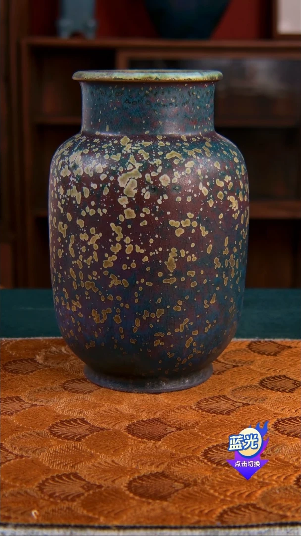 孤品级梁青杨钧瓷炭烧手工制作富贵瓶