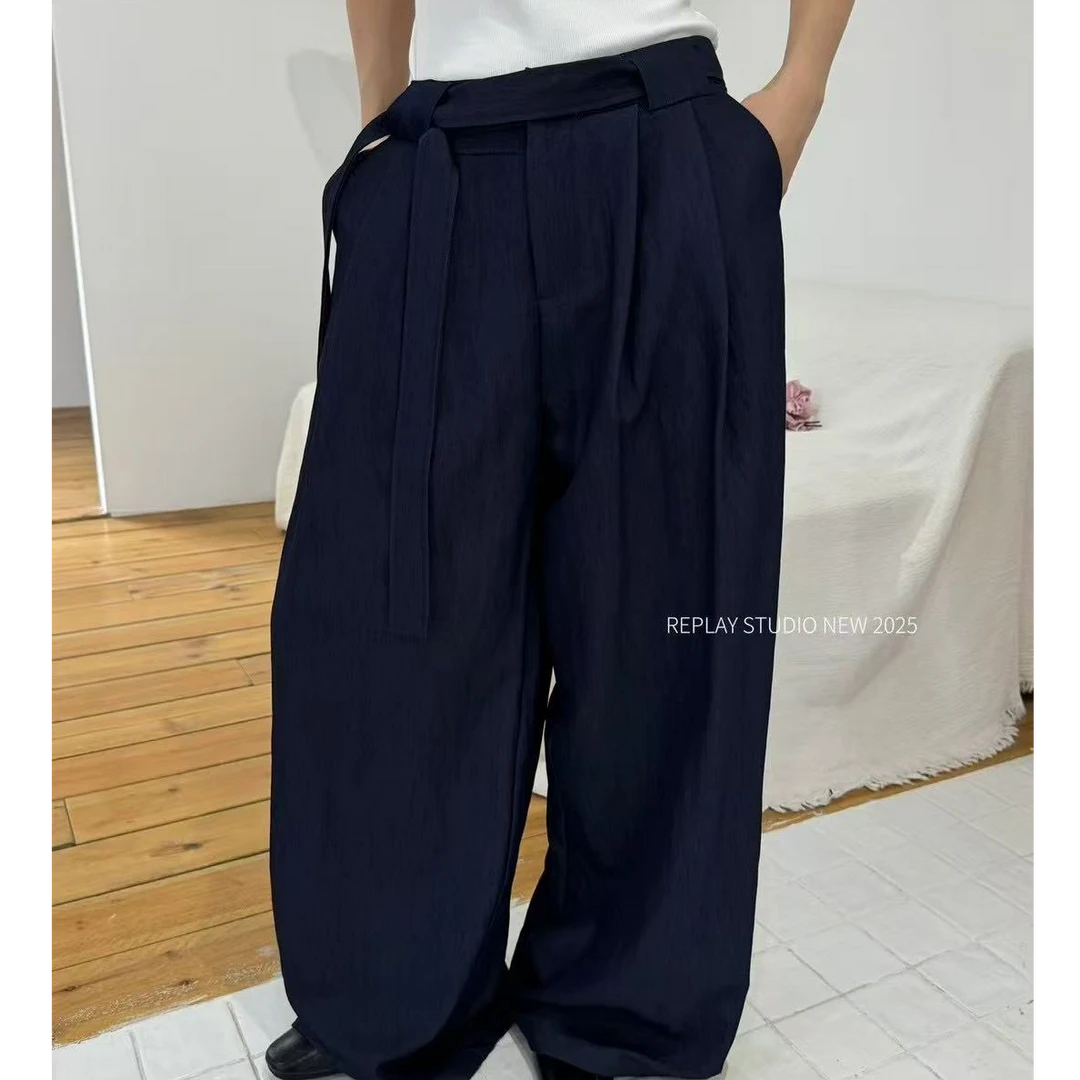 R-春夏福秒飘带显瘦阔腿休闲裤#1038